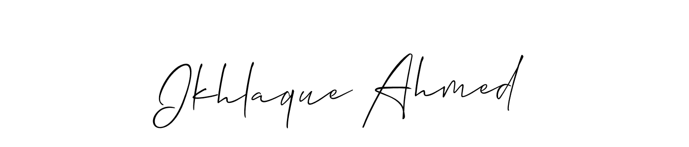 Design your own signature with our free online signature maker. With this signature software, you can create a handwritten (Allison_Script) signature for name Ikhlaque Ahmed. Ikhlaque Ahmed signature style 2 images and pictures png