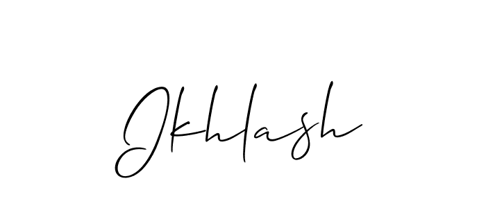 Allison_Script is a professional signature style that is perfect for those who want to add a touch of class to their signature. It is also a great choice for those who want to make their signature more unique. Get Ikhlash name to fancy signature for free. Ikhlash signature style 2 images and pictures png
