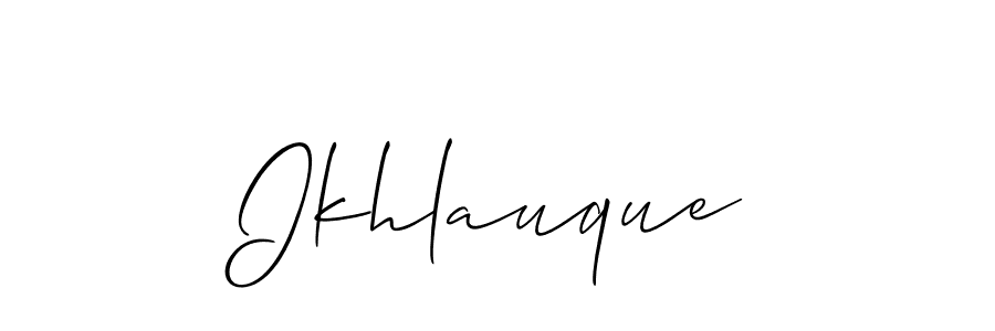 Best and Professional Signature Style for Ikhlauque. Allison_Script Best Signature Style Collection. Ikhlauque signature style 2 images and pictures png