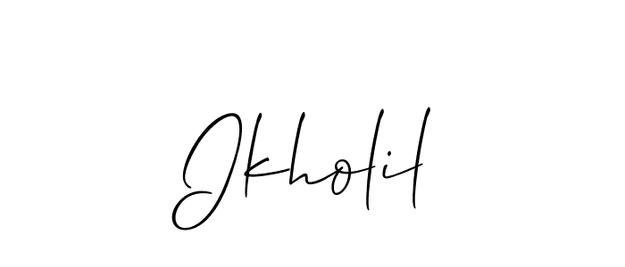 Make a short Ikholil signature style. Manage your documents anywhere anytime using Allison_Script. Create and add eSignatures, submit forms, share and send files easily. Ikholil signature style 2 images and pictures png