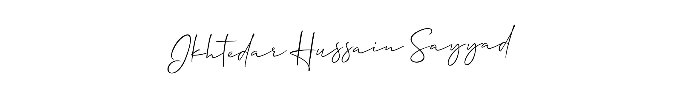 Allison_Script is a professional signature style that is perfect for those who want to add a touch of class to their signature. It is also a great choice for those who want to make their signature more unique. Get Ikhtedar Hussain Sayyad name to fancy signature for free. Ikhtedar Hussain Sayyad signature style 2 images and pictures png