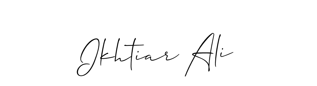 Make a beautiful signature design for name Ikhtiar Ali. With this signature (Allison_Script) style, you can create a handwritten signature for free. Ikhtiar Ali signature style 2 images and pictures png