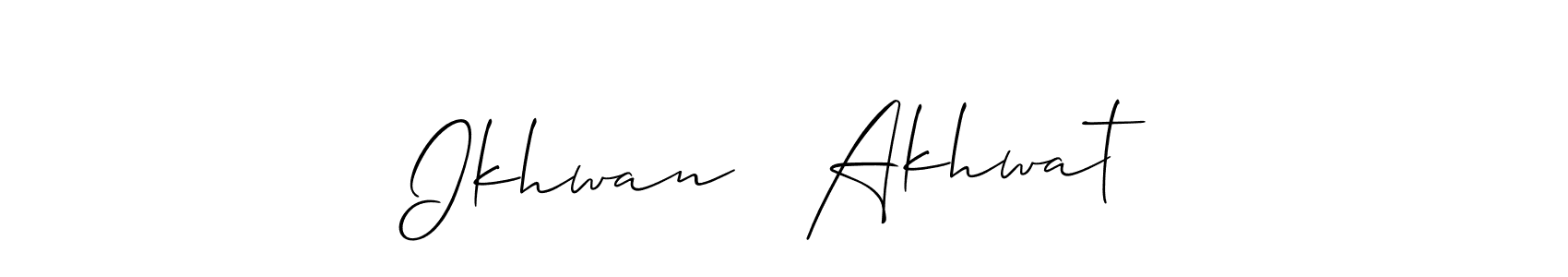 The best way (Allison_Script) to make a short signature is to pick only two or three words in your name. The name Ikhwan ♡ Akhwat include a total of six letters. For converting this name. Ikhwan ♡ Akhwat signature style 2 images and pictures png