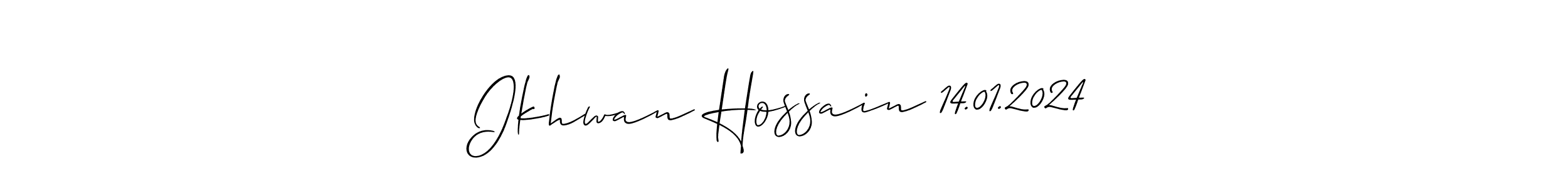 Also we have Ikhwan Hossain 14.01.2024 name is the best signature style. Create professional handwritten signature collection using Allison_Script autograph style. Ikhwan Hossain 14.01.2024 signature style 2 images and pictures png