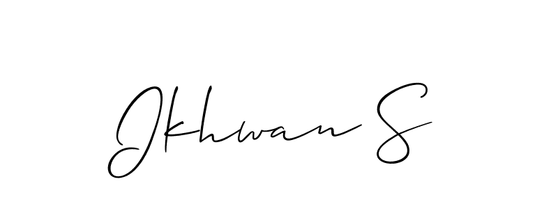 How to make Ikhwan S signature? Allison_Script is a professional autograph style. Create handwritten signature for Ikhwan S name. Ikhwan S signature style 2 images and pictures png