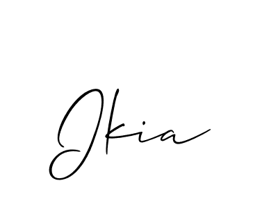 Use a signature maker to create a handwritten signature online. With this signature software, you can design (Allison_Script) your own signature for name Ikia. Ikia signature style 2 images and pictures png