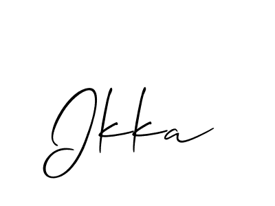 Use a signature maker to create a handwritten signature online. With this signature software, you can design (Allison_Script) your own signature for name Ikka. Ikka signature style 2 images and pictures png