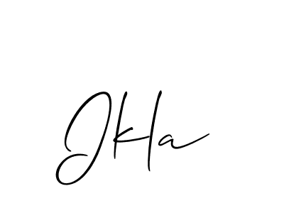 You should practise on your own different ways (Allison_Script) to write your name (Ikla) in signature. don't let someone else do it for you. Ikla signature style 2 images and pictures png