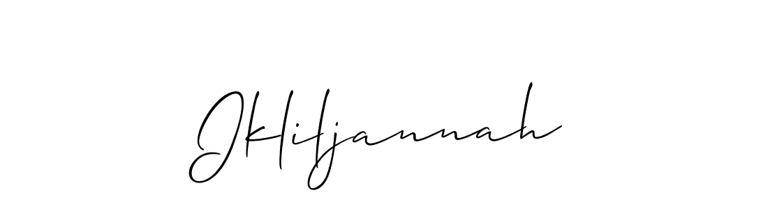 Make a beautiful signature design for name Ikliljannah. With this signature (Allison_Script) style, you can create a handwritten signature for free. Ikliljannah signature style 2 images and pictures png