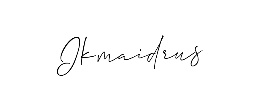 How to make Ikmaidrus signature? Allison_Script is a professional autograph style. Create handwritten signature for Ikmaidrus name. Ikmaidrus signature style 2 images and pictures png