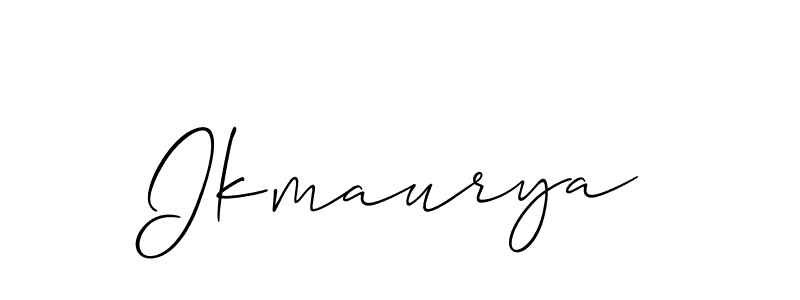 Make a beautiful signature design for name Ikmaurya. With this signature (Allison_Script) style, you can create a handwritten signature for free. Ikmaurya signature style 2 images and pictures png