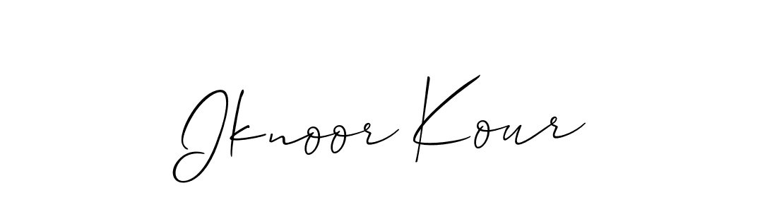 Iknoor Kour stylish signature style. Best Handwritten Sign (Allison_Script) for my name. Handwritten Signature Collection Ideas for my name Iknoor Kour. Iknoor Kour signature style 2 images and pictures png
