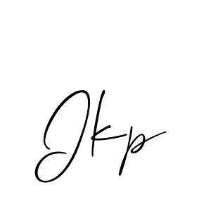 Make a beautiful signature design for name Ikp. With this signature (Allison_Script) style, you can create a handwritten signature for free. Ikp signature style 2 images and pictures png
