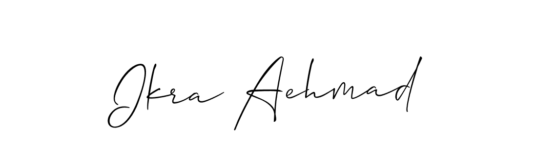 How to make Ikra Aehmad signature? Allison_Script is a professional autograph style. Create handwritten signature for Ikra Aehmad name. Ikra Aehmad signature style 2 images and pictures png