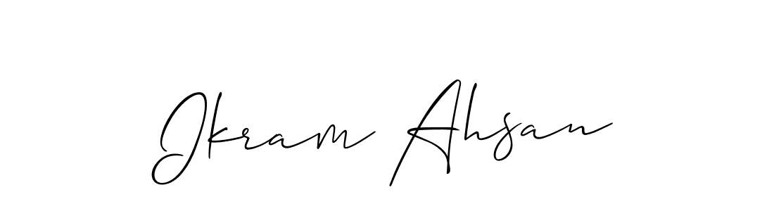 How to make Ikram Ahsan name signature. Use Allison_Script style for creating short signs online. This is the latest handwritten sign. Ikram Ahsan signature style 2 images and pictures png