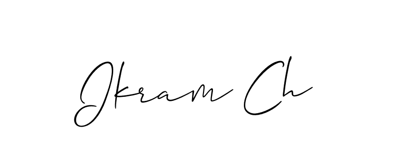 You should practise on your own different ways (Allison_Script) to write your name (Ikram Ch) in signature. don't let someone else do it for you. Ikram Ch signature style 2 images and pictures png