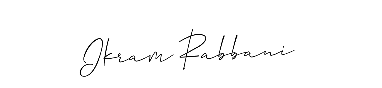 You should practise on your own different ways (Allison_Script) to write your name (Ikram Rabbani) in signature. don't let someone else do it for you. Ikram Rabbani signature style 2 images and pictures png