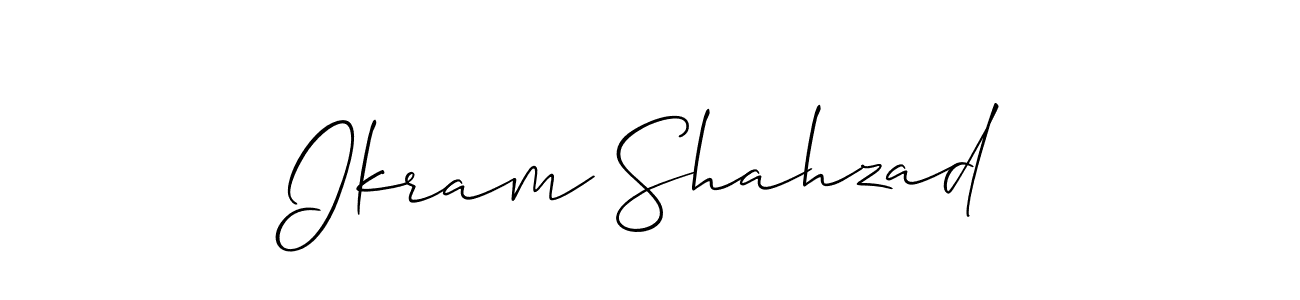 This is the best signature style for the Ikram Shahzad name. Also you like these signature font (Allison_Script). Mix name signature. Ikram Shahzad signature style 2 images and pictures png