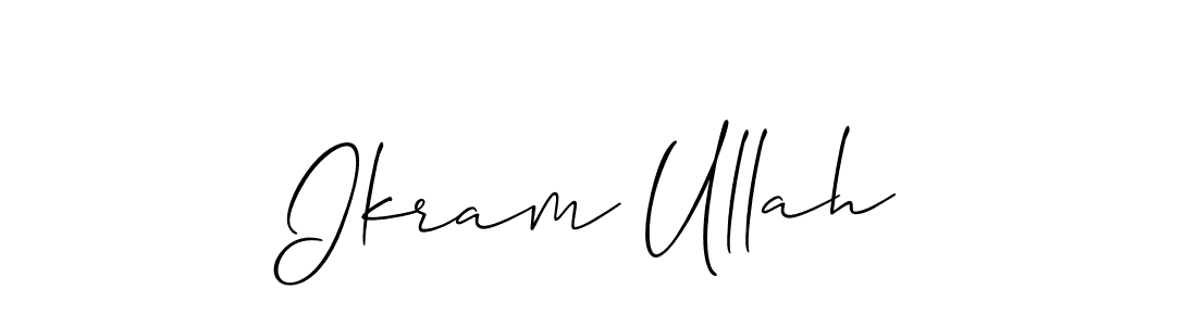 Use a signature maker to create a handwritten signature online. With this signature software, you can design (Allison_Script) your own signature for name Ikram Ullah. Ikram Ullah signature style 2 images and pictures png