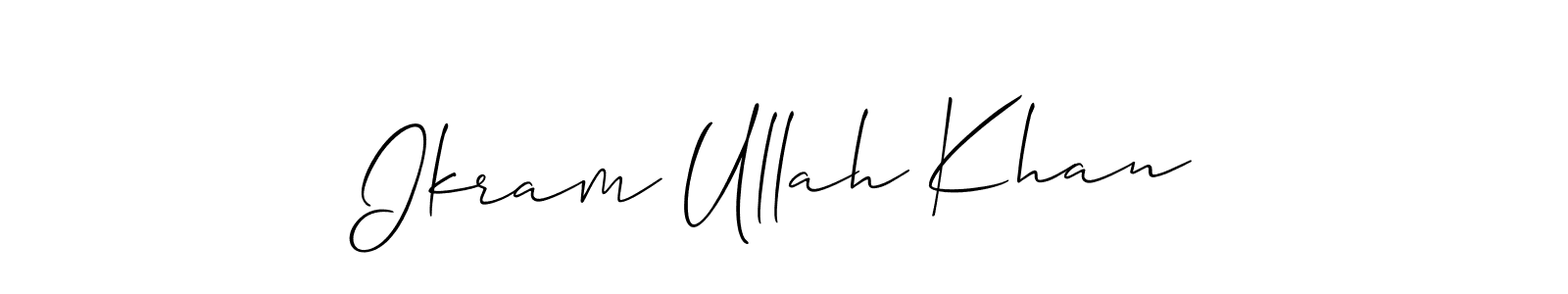 Use a signature maker to create a handwritten signature online. With this signature software, you can design (Allison_Script) your own signature for name Ikram Ullah Khan. Ikram Ullah Khan signature style 2 images and pictures png
