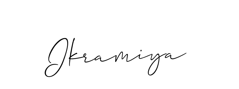 Make a beautiful signature design for name Ikramiya. With this signature (Allison_Script) style, you can create a handwritten signature for free. Ikramiya signature style 2 images and pictures png