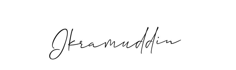 How to make Ikramuddin signature? Allison_Script is a professional autograph style. Create handwritten signature for Ikramuddin name. Ikramuddin signature style 2 images and pictures png