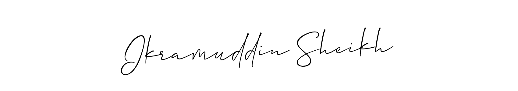 Use a signature maker to create a handwritten signature online. With this signature software, you can design (Allison_Script) your own signature for name Ikramuddin Sheikh. Ikramuddin Sheikh signature style 2 images and pictures png