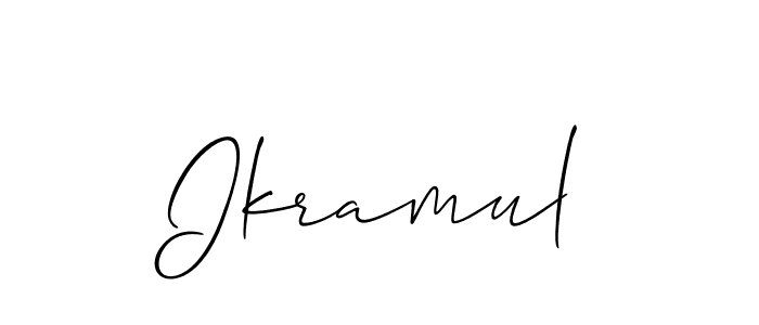 Use a signature maker to create a handwritten signature online. With this signature software, you can design (Allison_Script) your own signature for name Ikramul. Ikramul signature style 2 images and pictures png