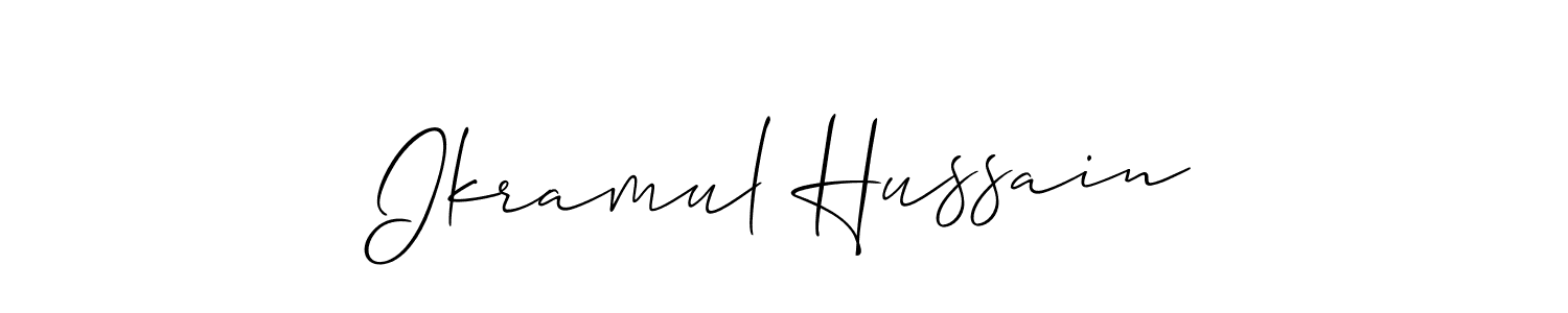 How to make Ikramul Hussain name signature. Use Allison_Script style for creating short signs online. This is the latest handwritten sign. Ikramul Hussain signature style 2 images and pictures png