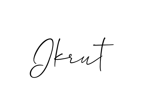 Ikrut stylish signature style. Best Handwritten Sign (Allison_Script) for my name. Handwritten Signature Collection Ideas for my name Ikrut. Ikrut signature style 2 images and pictures png