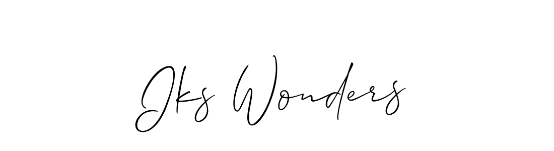 This is the best signature style for the Iks Wonders name. Also you like these signature font (Allison_Script). Mix name signature. Iks Wonders signature style 2 images and pictures png