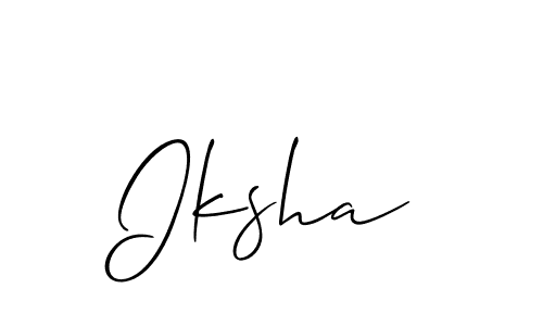 Create a beautiful signature design for name Iksha. With this signature (Allison_Script) fonts, you can make a handwritten signature for free. Iksha signature style 2 images and pictures png