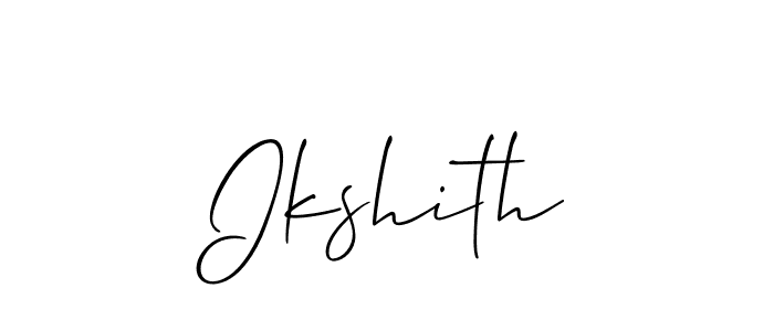 Make a beautiful signature design for name Ikshith. With this signature (Allison_Script) style, you can create a handwritten signature for free. Ikshith signature style 2 images and pictures png