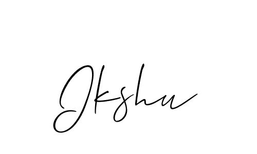 if you are searching for the best signature style for your name Ikshu. so please give up your signature search. here we have designed multiple signature styles  using Allison_Script. Ikshu signature style 2 images and pictures png