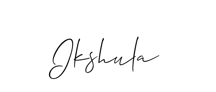 How to make Ikshula name signature. Use Allison_Script style for creating short signs online. This is the latest handwritten sign. Ikshula signature style 2 images and pictures png