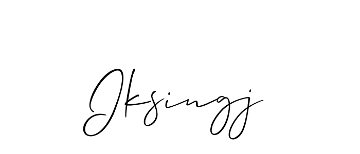 Make a beautiful signature design for name Iksingj. With this signature (Allison_Script) style, you can create a handwritten signature for free. Iksingj signature style 2 images and pictures png