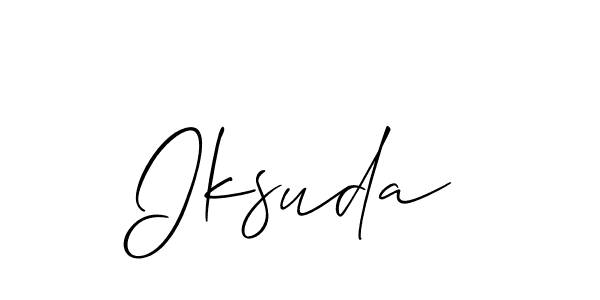 How to make Iksuda signature? Allison_Script is a professional autograph style. Create handwritten signature for Iksuda name. Iksuda signature style 2 images and pictures png