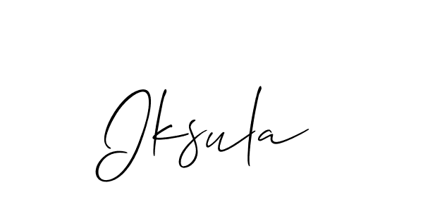 Allison_Script is a professional signature style that is perfect for those who want to add a touch of class to their signature. It is also a great choice for those who want to make their signature more unique. Get Iksula name to fancy signature for free. Iksula signature style 2 images and pictures png