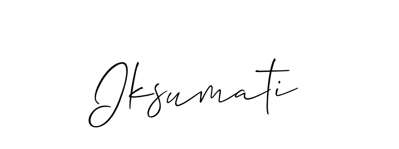 You should practise on your own different ways (Allison_Script) to write your name (Iksumati) in signature. don't let someone else do it for you. Iksumati signature style 2 images and pictures png