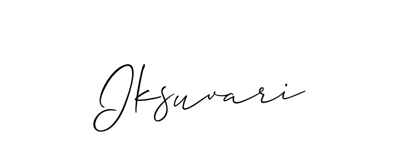 Allison_Script is a professional signature style that is perfect for those who want to add a touch of class to their signature. It is also a great choice for those who want to make their signature more unique. Get Iksuvari name to fancy signature for free. Iksuvari signature style 2 images and pictures png