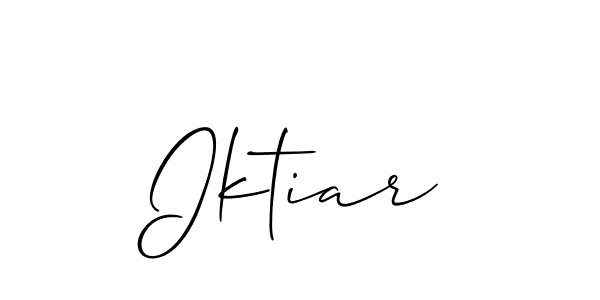 Iktiar stylish signature style. Best Handwritten Sign (Allison_Script) for my name. Handwritten Signature Collection Ideas for my name Iktiar. Iktiar signature style 2 images and pictures png