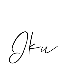 Make a beautiful signature design for name Iku. With this signature (Allison_Script) style, you can create a handwritten signature for free. Iku signature style 2 images and pictures png