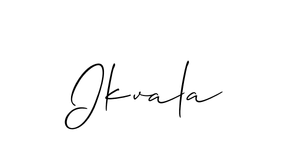 The best way (Allison_Script) to make a short signature is to pick only two or three words in your name. The name Ikvala include a total of six letters. For converting this name. Ikvala signature style 2 images and pictures png