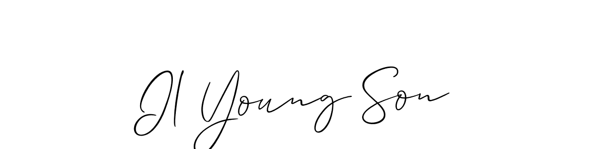 Also You can easily find your signature by using the search form. We will create Il Young Son name handwritten signature images for you free of cost using Allison_Script sign style. Il Young Son signature style 2 images and pictures png