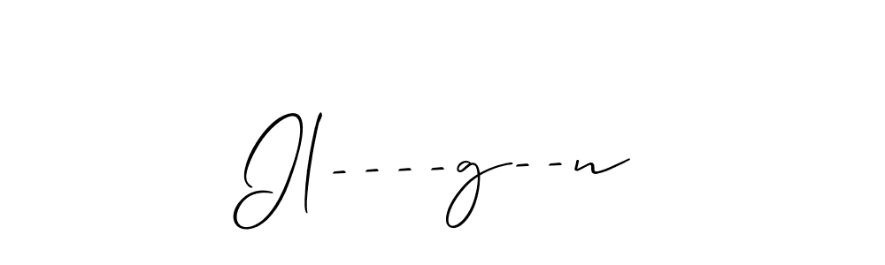 Use a signature maker to create a handwritten signature online. With this signature software, you can design (Allison_Script) your own signature for name Il----g--n. Il----g--n signature style 2 images and pictures png