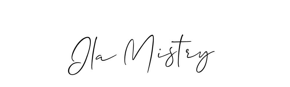 Also we have Ila Mistry name is the best signature style. Create professional handwritten signature collection using Allison_Script autograph style. Ila Mistry signature style 2 images and pictures png