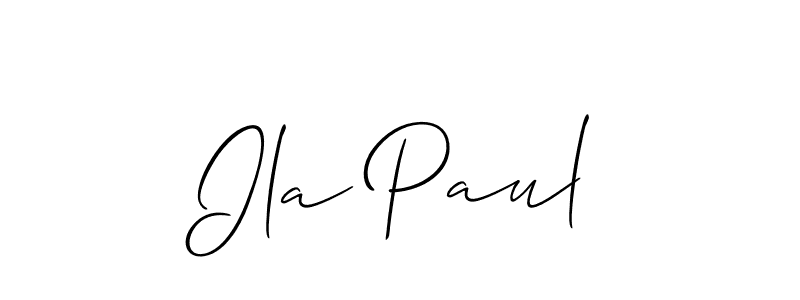 Allison_Script is a professional signature style that is perfect for those who want to add a touch of class to their signature. It is also a great choice for those who want to make their signature more unique. Get Ila Paul name to fancy signature for free. Ila Paul signature style 2 images and pictures png