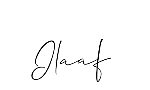 Use a signature maker to create a handwritten signature online. With this signature software, you can design (Allison_Script) your own signature for name Ilaaf. Ilaaf signature style 2 images and pictures png
