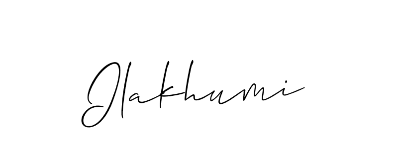 How to make Ilakhumi signature? Allison_Script is a professional autograph style. Create handwritten signature for Ilakhumi name. Ilakhumi signature style 2 images and pictures png