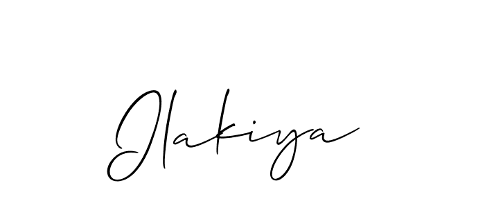 Design your own signature with our free online signature maker. With this signature software, you can create a handwritten (Allison_Script) signature for name Ilakiya. Ilakiya signature style 2 images and pictures png